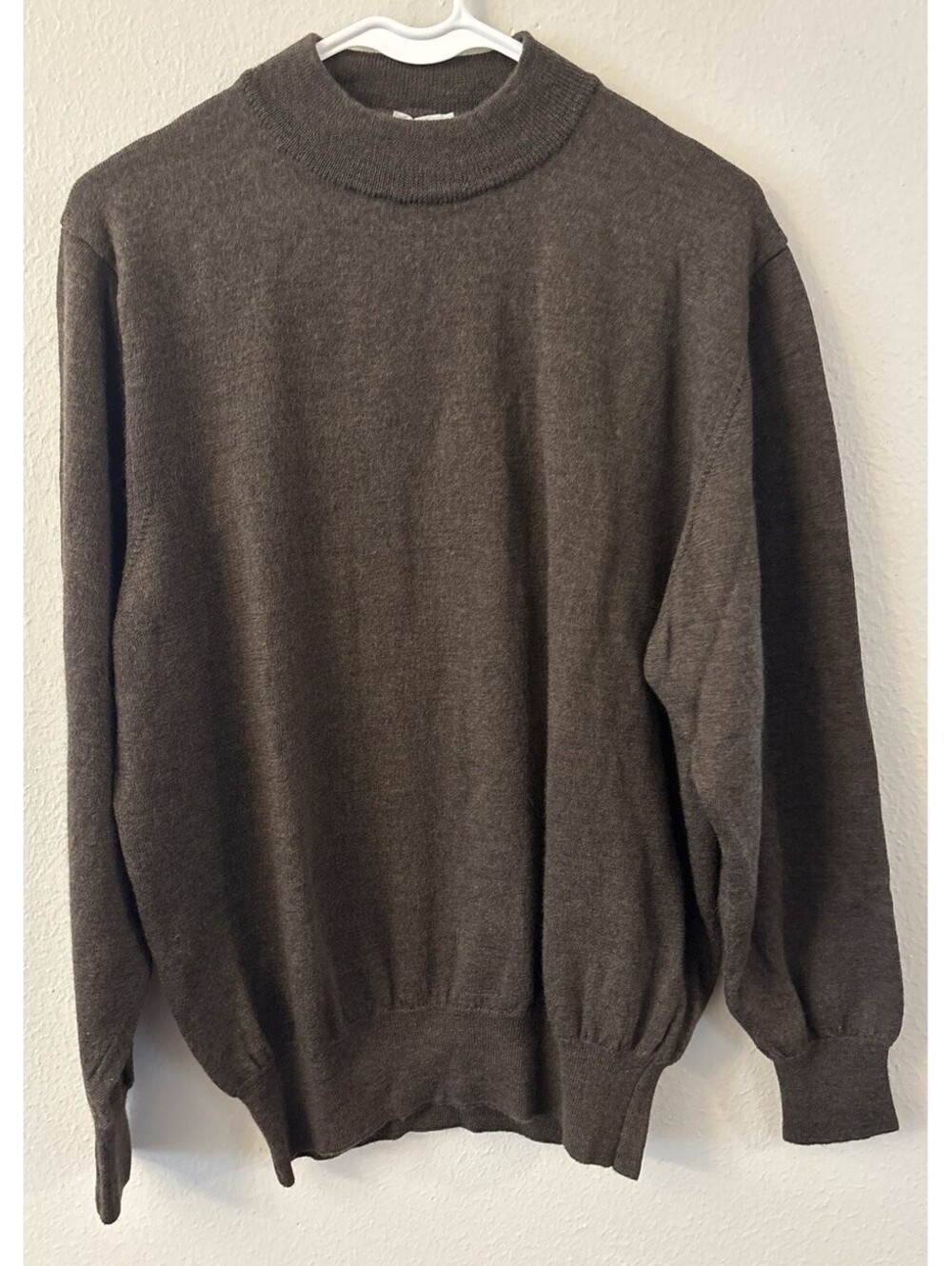 Linea Uomo Men’s 100% New Wool Polo Sweater Dark Brown Made in Italy Size Large
